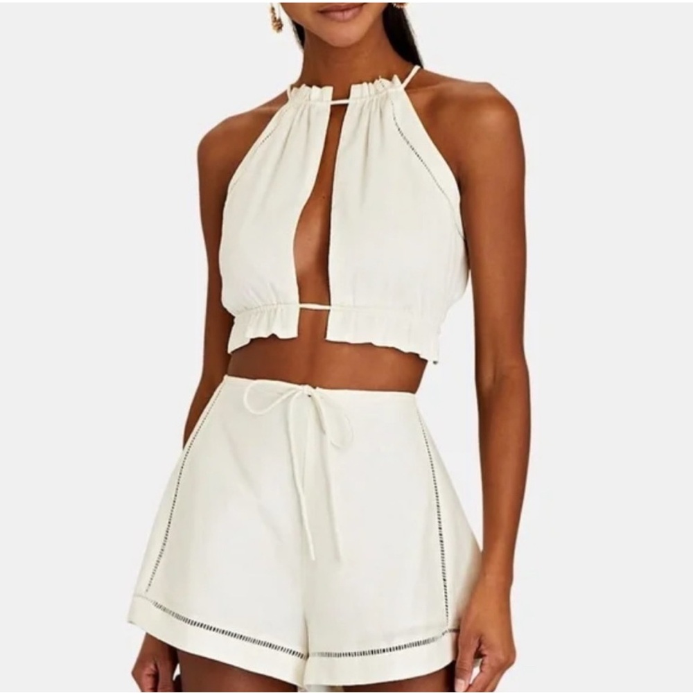 Cult Gaia Cream Orli Top & Itzel High Waist Shorts